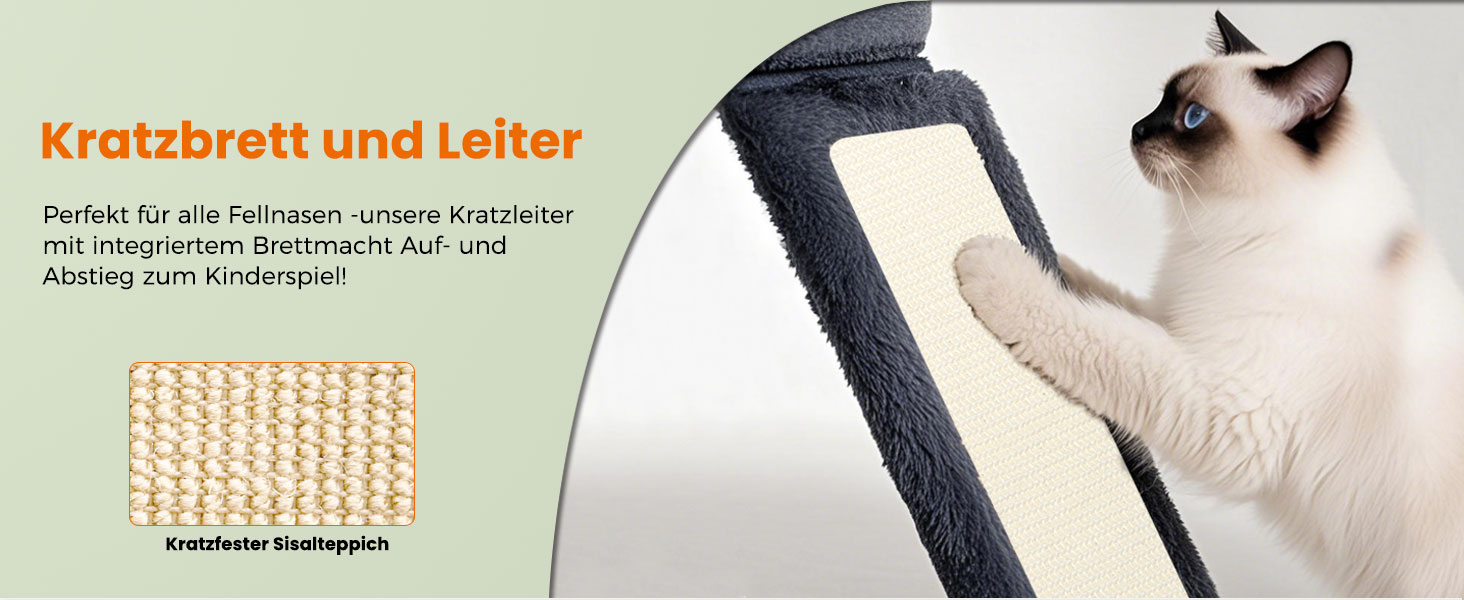 Дряпальня для котів великих порід, 60 см, сірий, з платформою, сизаль, пандус, будиночок, м'ячики, щітка