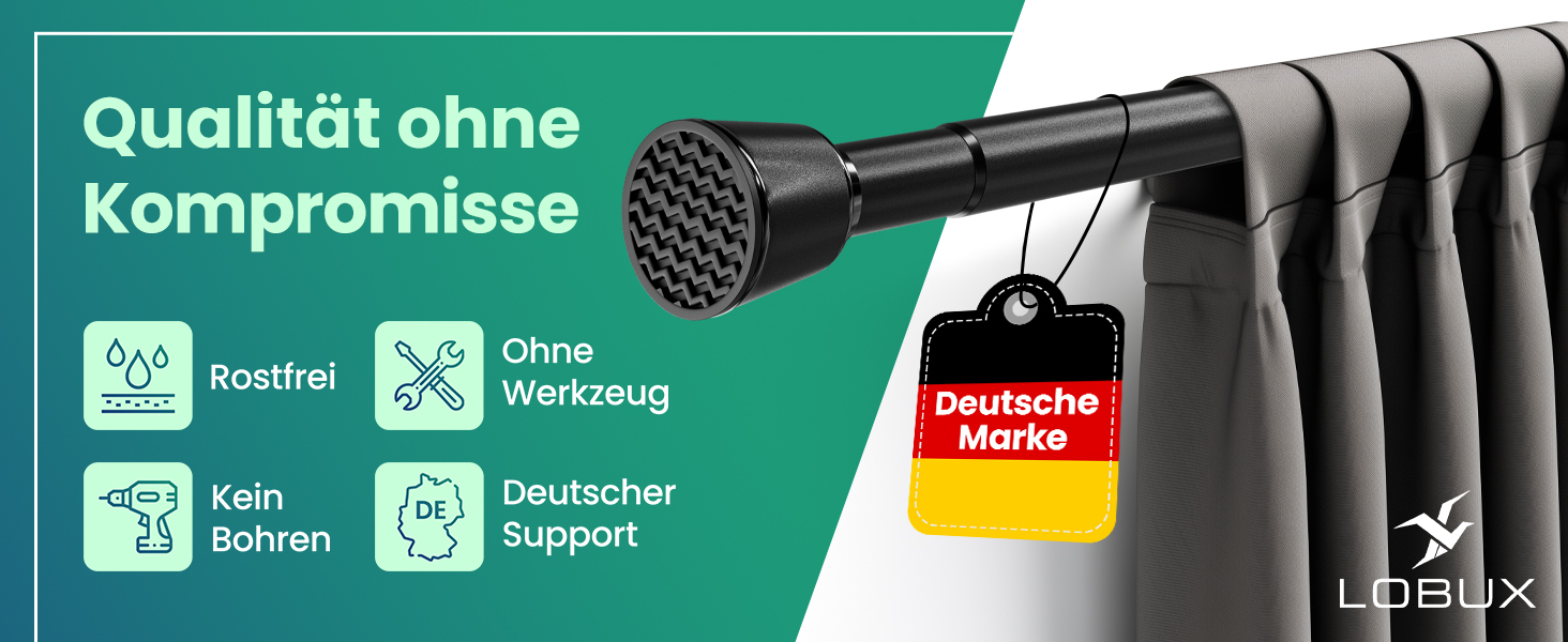 Штанга для штор без свердління, телескопічна, 260-350 см, біла. Підходить для штор, душової кабіни, одягу, сіток для котів.