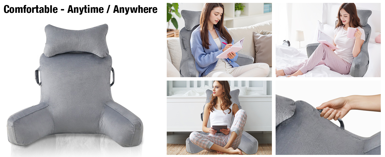 Підлогове/ліжкове крісло-подушка для читання Suewidfay, 90x80 см, з підтримкою спини та шиї