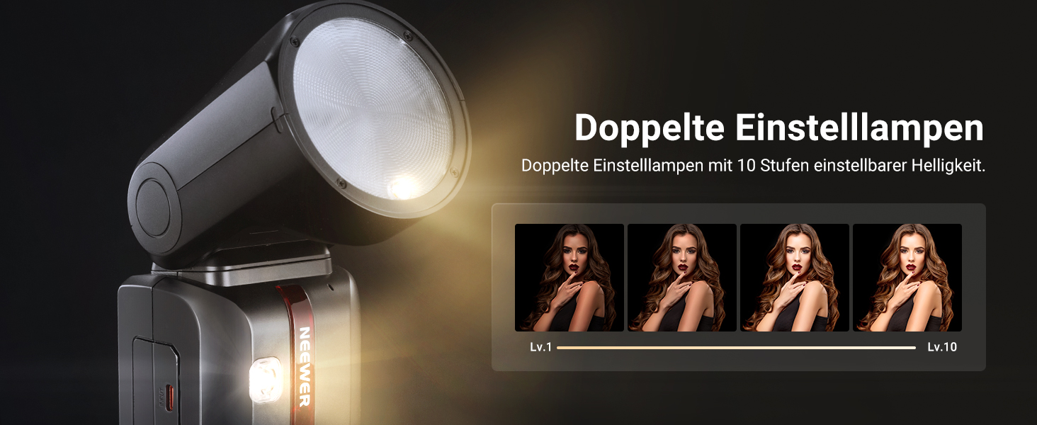 NEEWER Z2PRO-C: Світловий спалашок Speedlite з TTL, сумісний з Canon та Godox, 76Ws, 1/8000s HSS, 3000mAh