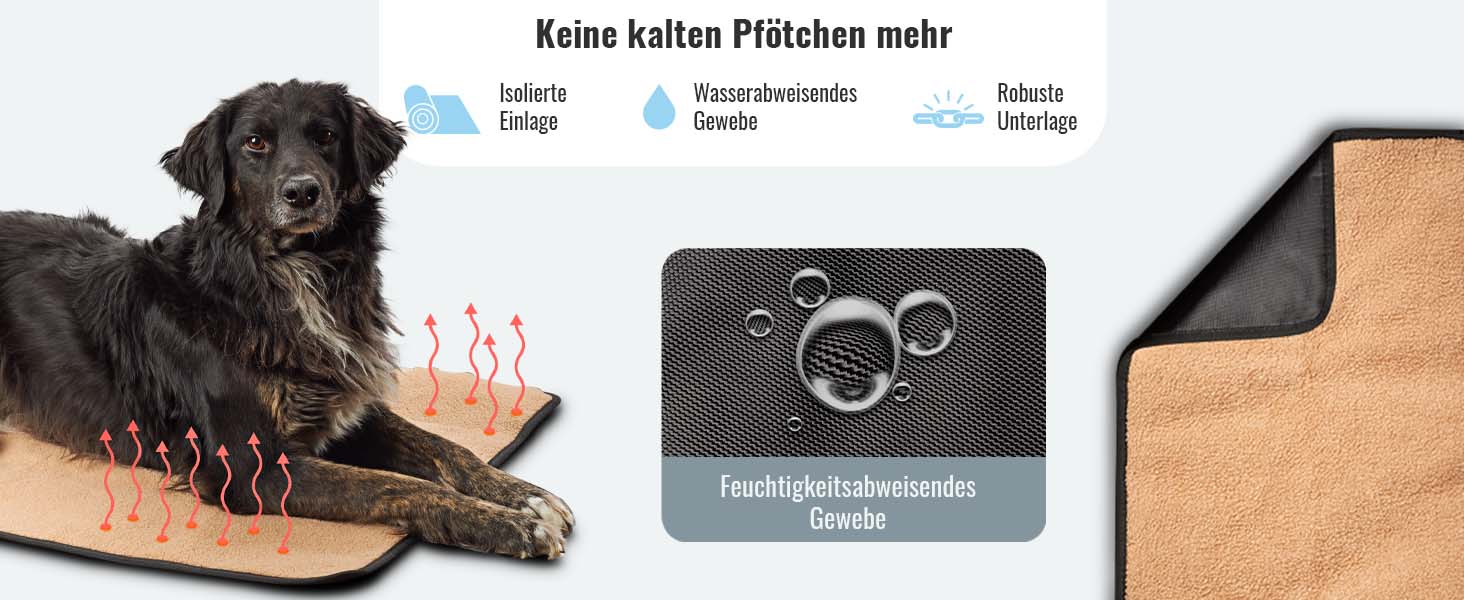 Килимок для собак Achilles Reisedecke, м'який, з імітацією овечої вовни, 100x70 см, чорний, для подорожей, з сумкою, можна прати