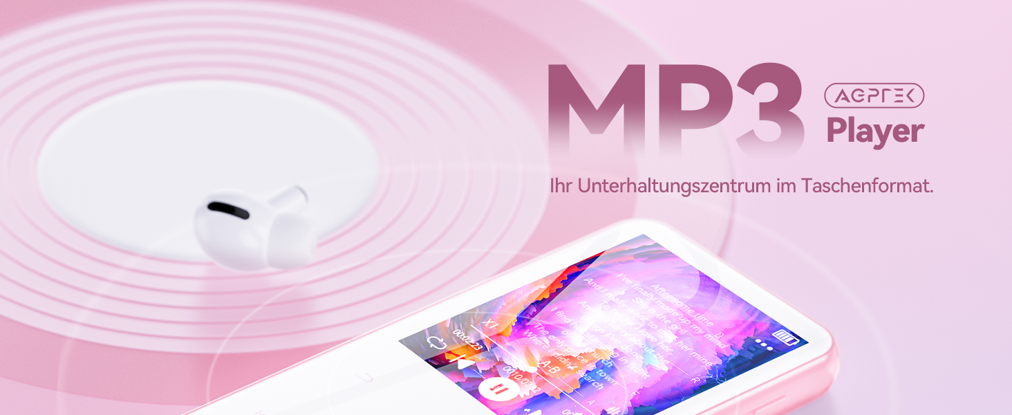 MP3 плеєр AGPTEK 64GB Bluetooth 5.3, 2.4