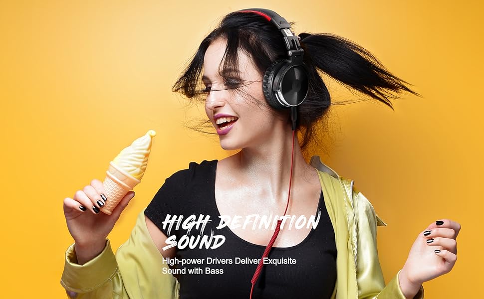 OneOdio Pro30: професійні навушники для DJ, музикантів та студії. Кабельні, з м'якими амбушюрами, Hi-Res звук, бас, Share-Port, 2 роз'єми 3.5mm, червоні