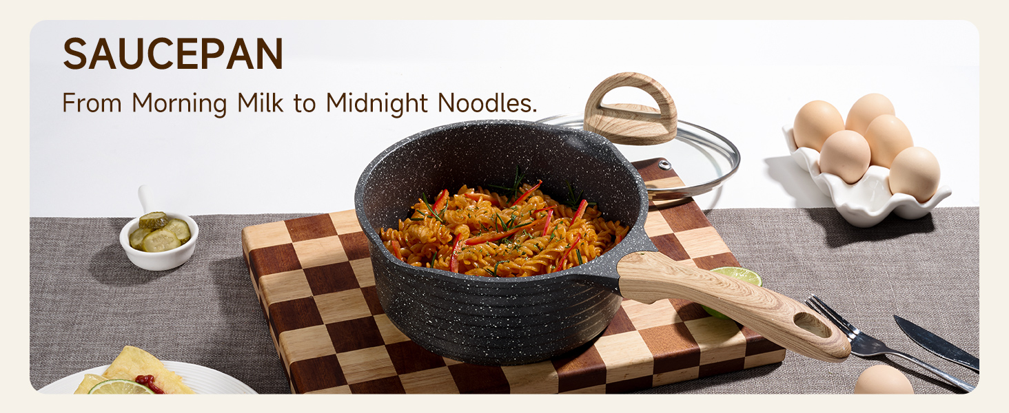 Набір посуду JEETEE 23-елементи: каструлі та сковорідки з антипригарним гранітним покриттям, підходить для всіх плит (індукційних), ідеальний як подарунок на новосілля