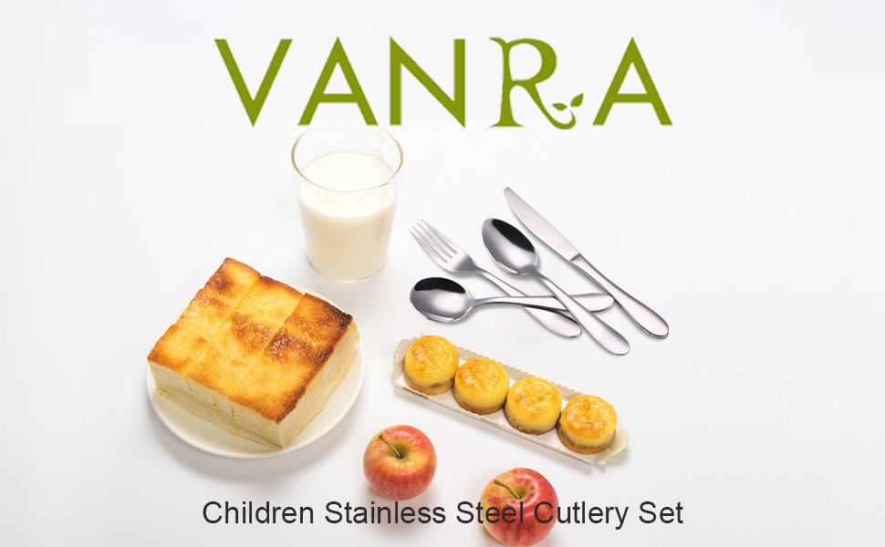 VANRA Набір дитячого посуду з нержавіючої сталі 18/10 (3 шт.): ложка, виделка, ніж