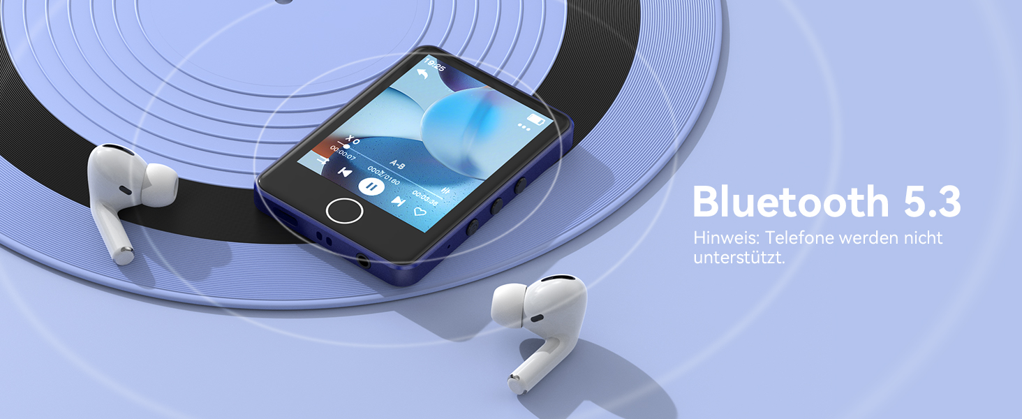 MP3 плеєр GPTEK з Bluetooth 5.3, 2.8