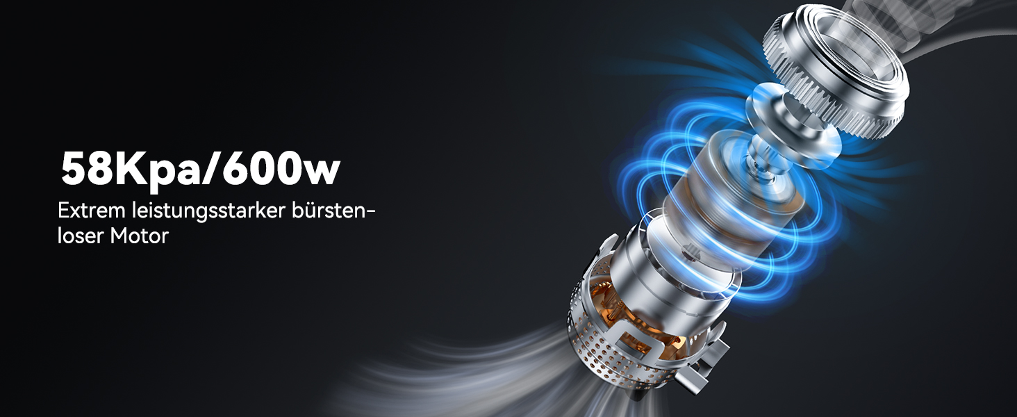 Бездротовий пилосос Aonus A9 Max 58Kpa з акумулятором, 600W, 1.8L, з сенсорним екраном, до 75 хвилин роботи, для твердих поверхонь, килимів та шерсті тварин