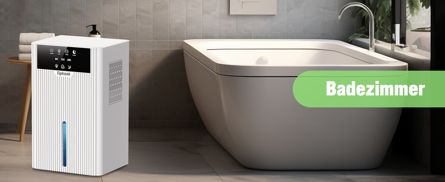 Електричний осушувач повітря 2400 мл з автоматичним відтаванням, 10 кольорів підсвічування, таймер 8/12/24 год, портативний для ванної, спальні, кухні, шафи (новий білий)