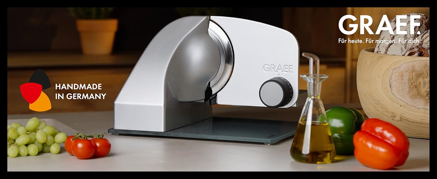 Graef Master M20EU - професійний слайсер для м'яса та овочів з нержавіючої сталі, срібний
