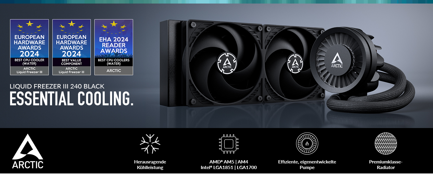 ARCTIC Liquid Freezer III Pro 240 - СВО для ПК, 240 мм, чорний