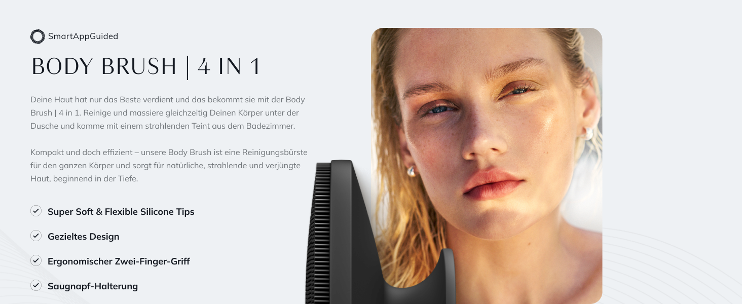 Силіконова щітка для тіла GESKE Body Brush 4 в 1 для глибокого очищення та масажу, Midnight