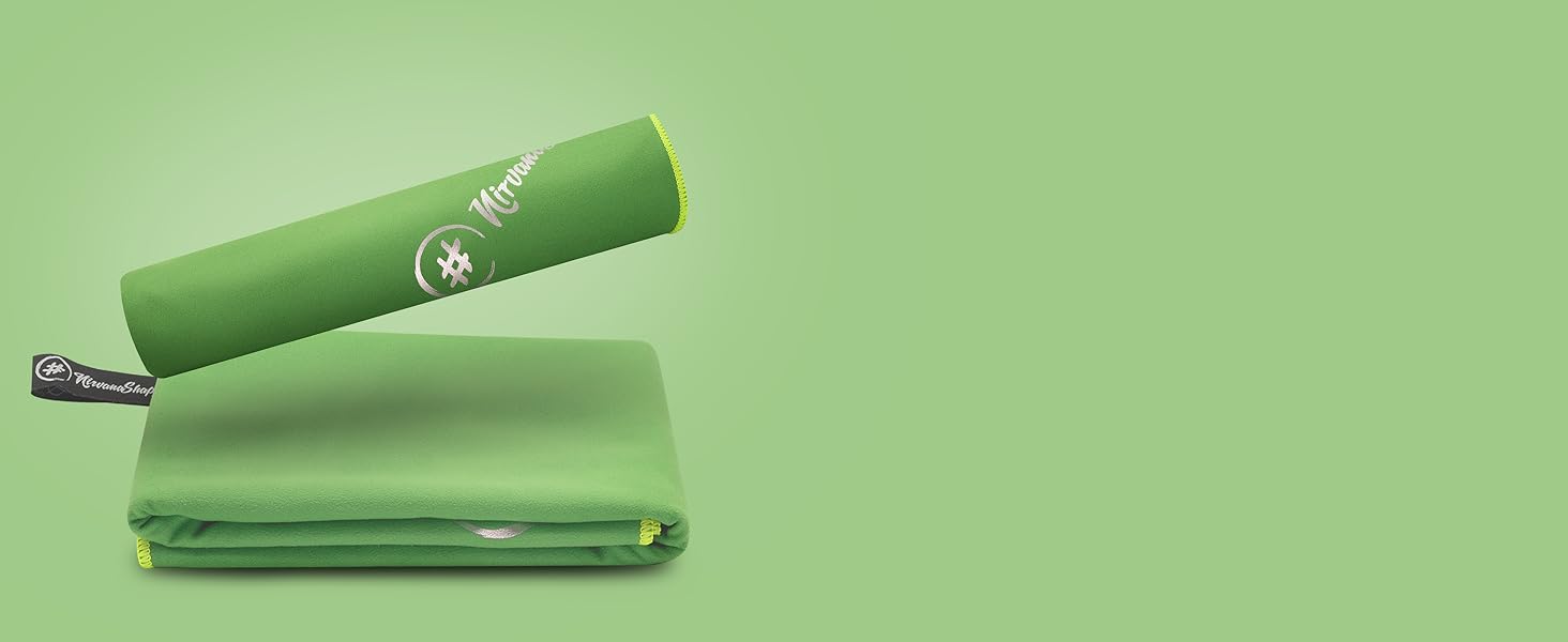 Рушник з мікрофібри NirvanaShape - туристичний, для пляжу, спорту, подорожей, кемпінгу, 50 x 30 см, сірий з блакитним кантом