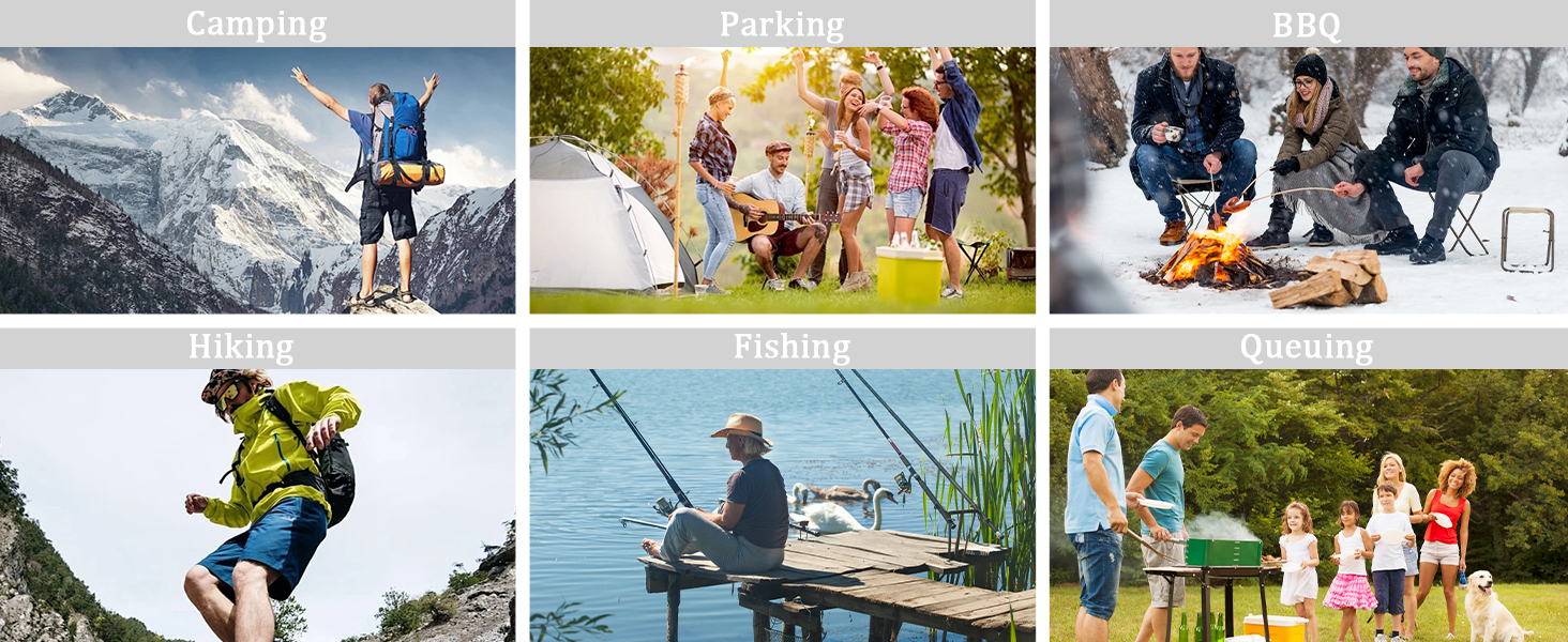 Тeleskopний складаний стільчик для кемпінгу, риболовлі та відпочинку на природі (25x25x45 см)