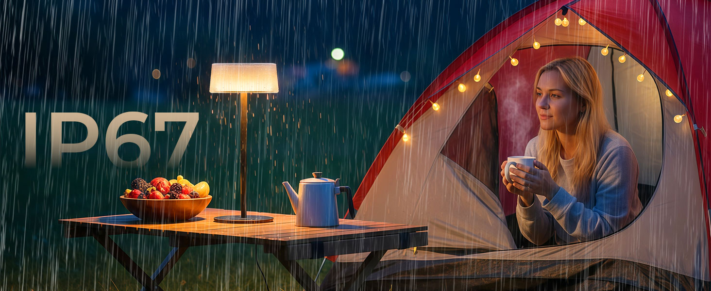 Світлодіодний акумуляторний настільний світильник Lacasa Solar 2 шт, димується, водонепроникний IP67, для дому, саду, спальні