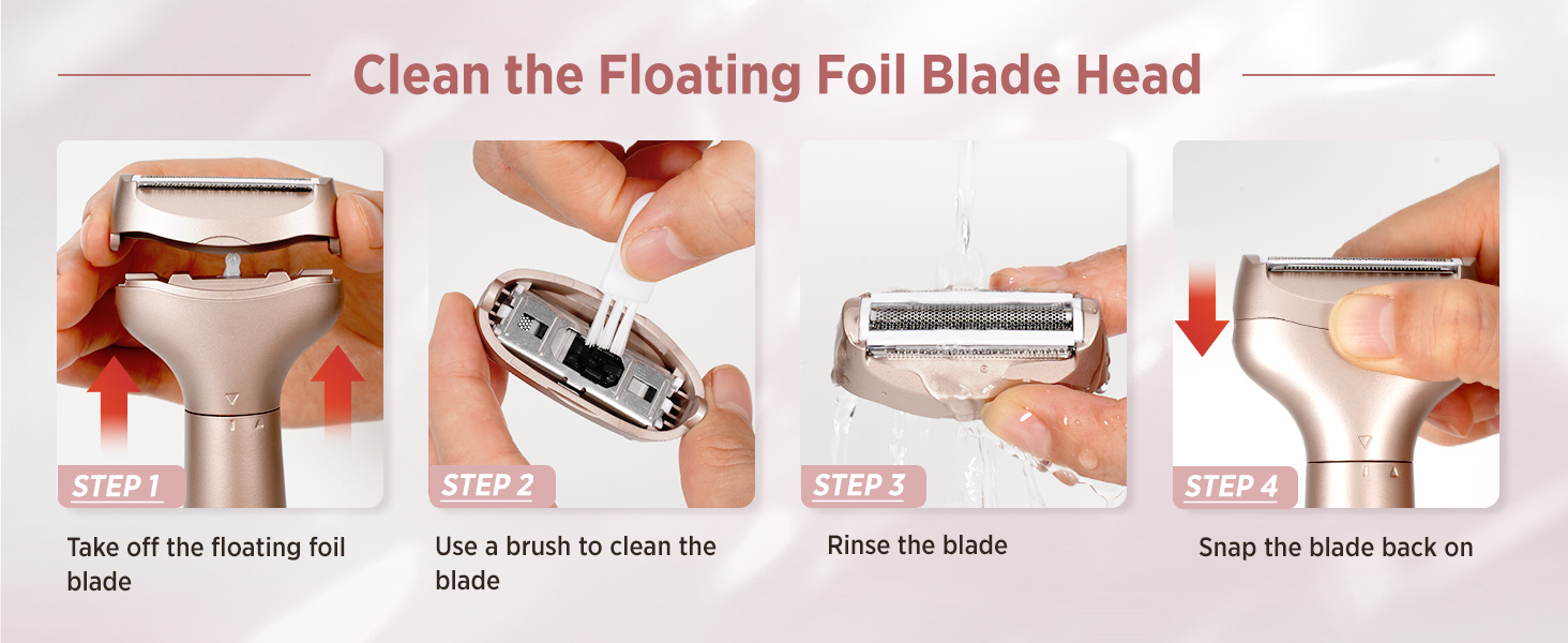 Електричний жіночий епілятор для тіла: безболісний пристрій для бікіні, обличчя, ніг, під пахвами – портативний для подорожей (рожеве золото)