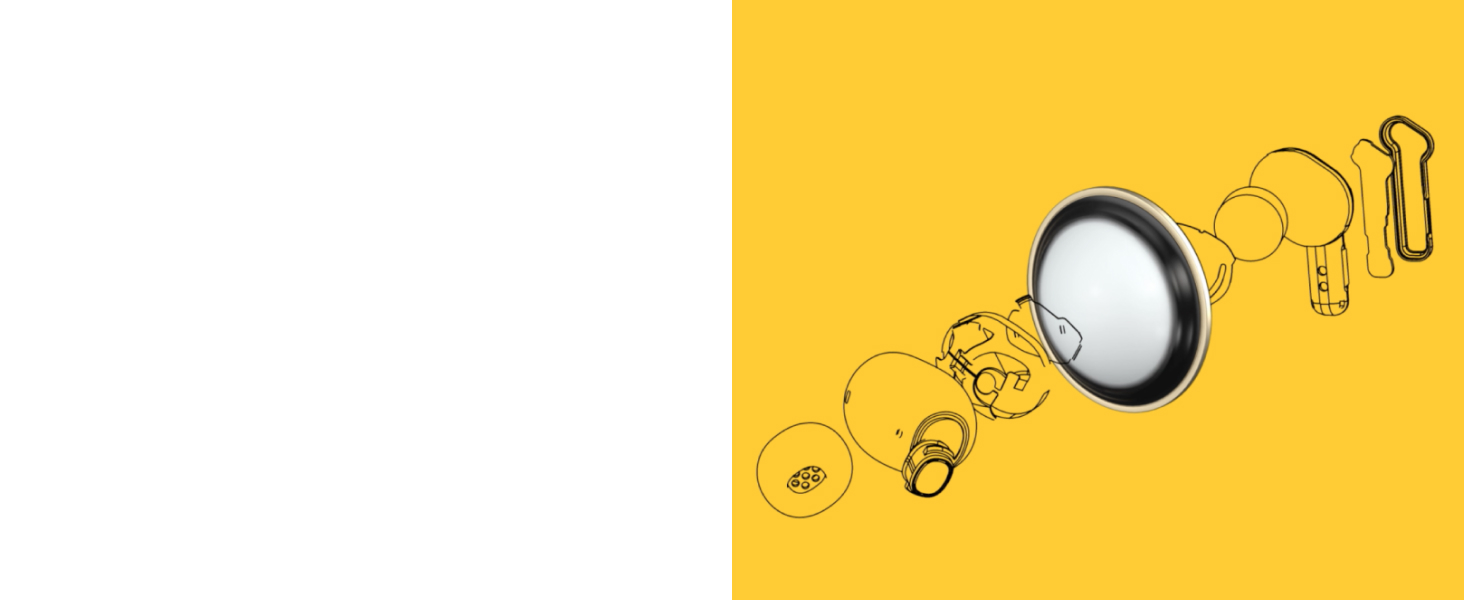 Навушники Nothing Ear (a) бездротові Bluetooth з ChatGPT, ANC, покращенням басів та до 42,5 годин відтворення - Жовтий