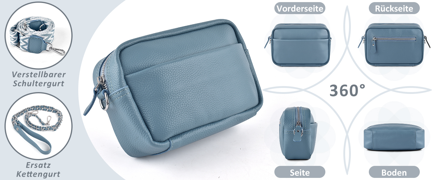Сумка жіноча через плече BROTOU зі шкіри, чорна. Маленька сумка crossbody з широким ременем та відділеннями для карт