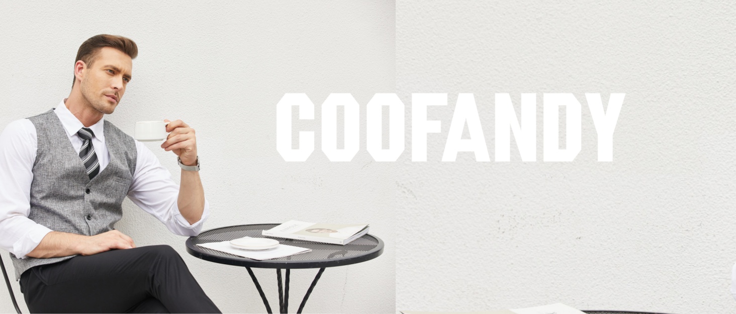 Жилет чоловічий COOFANDY, коричневий, для вечірок, ділових зустрічей та святкування, модель V-подібного вирізу