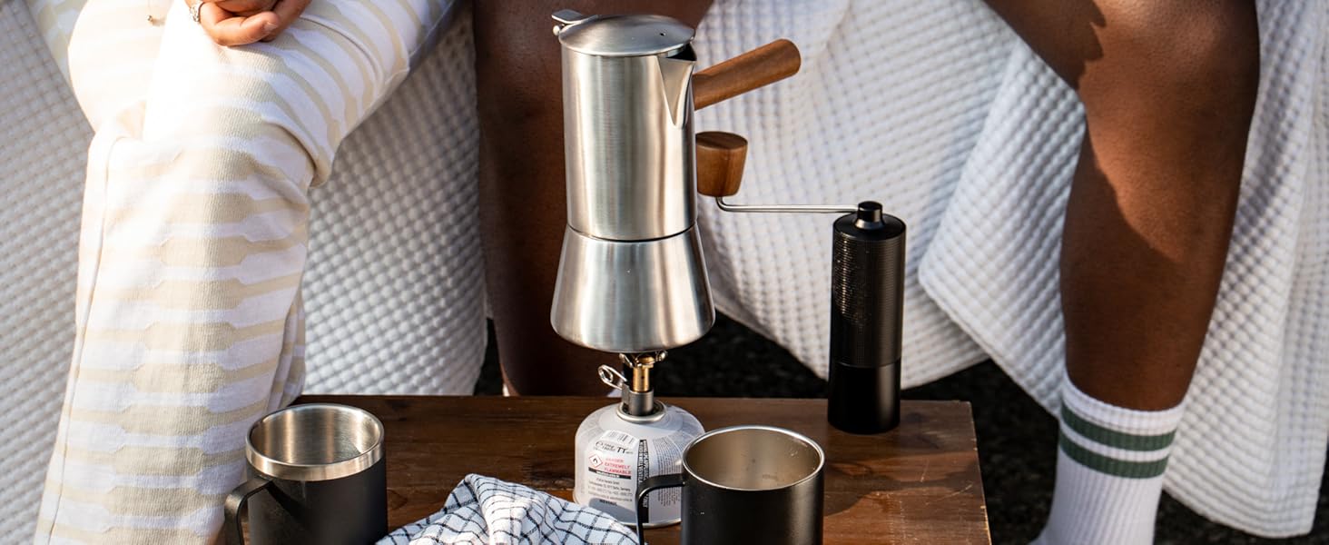 Кавоварка еспресо Induktion LAMBDA COFFEE® 300мл, нержавіюча сталь, 5-6 чашок | Кавоварка для індукційних плит, мокка-кава