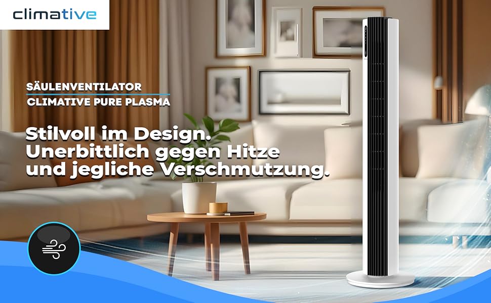 Турбовентилятор 110 см: тихий вентилятор з пультом, іонізація, 12 швидкостей, таймер 12 год, білий колір