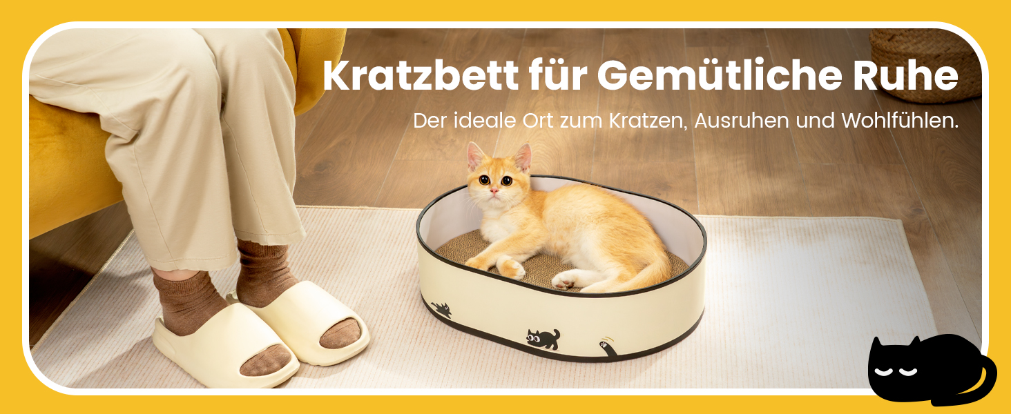 Котячий когтетоп з коробкою та 4 змінними когтеточками - великий комплекс з міцного гофрокартону, двосторонні когтеточки з наклейками DIY - лежанка для котів у квартирі, захист меблів. Великий котячий бокс + 4 когтедрови + наклейки