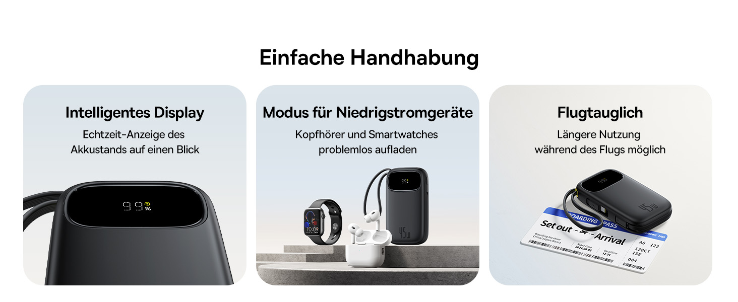 Power Bank Baseus QPow3 20000mAh 45W з 3 USB-C та 1 USB-A, LED дисплеєм, PD3.0/QC4.0, чорний