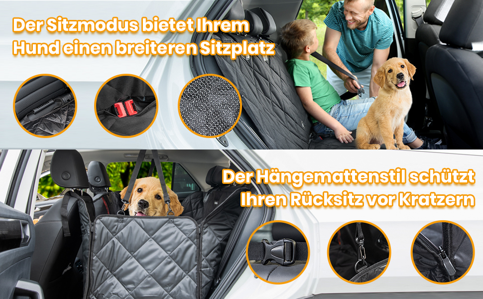 Захисний килимок для собак у машину Favoto з віконцем, 137x147 см, чорний