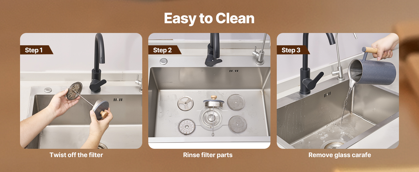 VEVOR Френч-прес для кави, 1 л, нержавіюча сталь, кавова преса, чайник з фільтром, ізольований, для кемпінгу, подорожей, кухні, ресторану, чорний