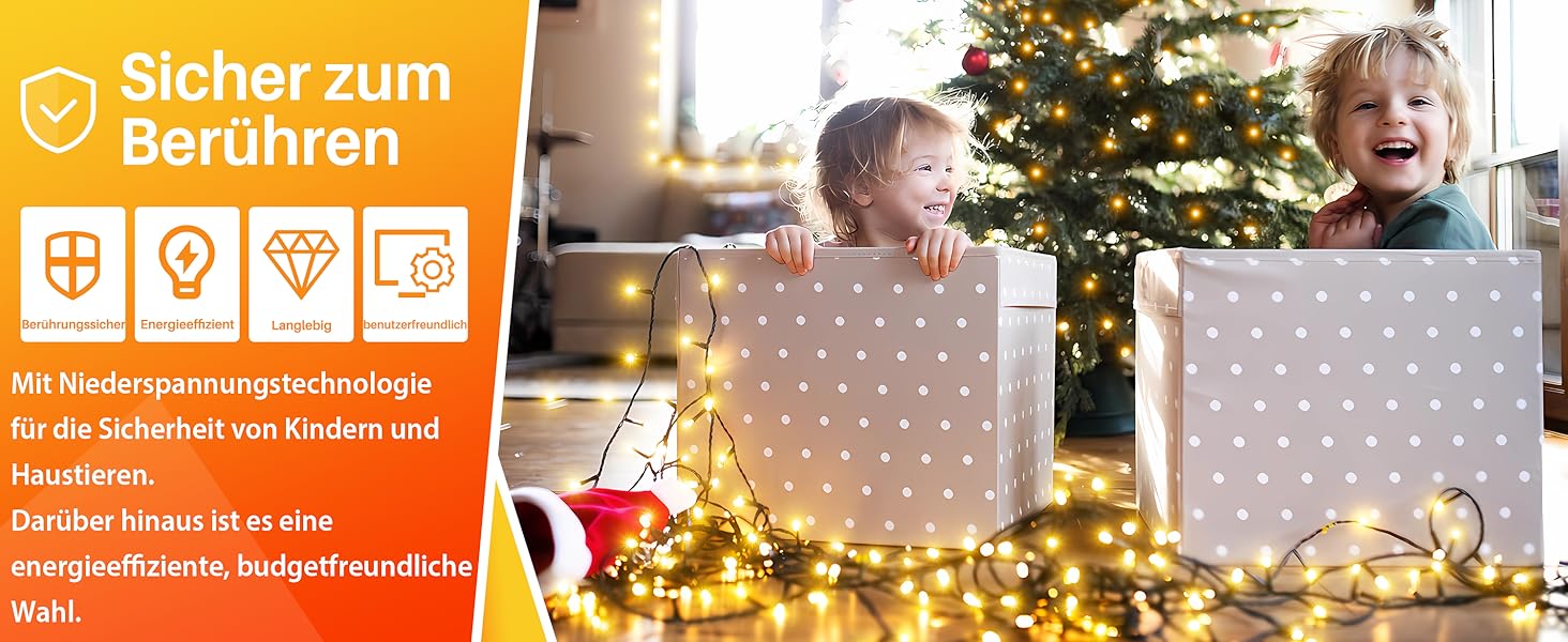 Льодогенератор WISD 23м, 200 LED, теплий білий, 12 режимів, таймер, для прикраси ялинки, балкона, кімнати, саду