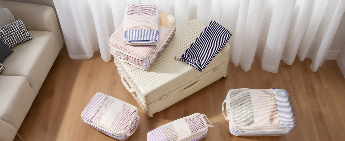 Набір органайзерів для валізи Narwey (6 шт.) - компресійні кубики для подорожей, рюкзаки, сумки-органайзери