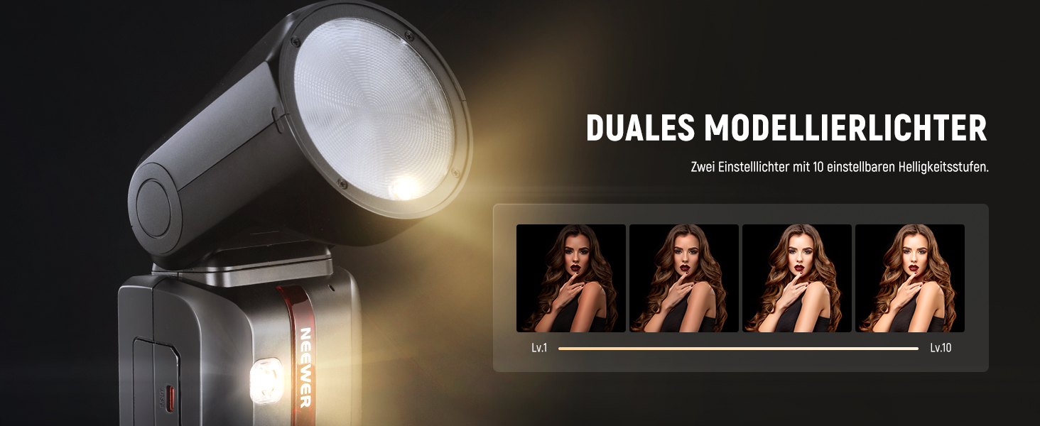 NEEWER Z2-N: Світловий проблиск Speedlite 2.4G TTL для Nikon з моделюючою лампою, швидким перемикачем TCM, HSS 1/8000s, акумулятор 2600mAh