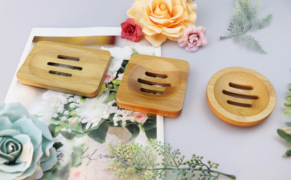 6 шт. мильниця з бамбука, дерев'яна ручна мильниця, мильниця з натурального бамбука, підходить для ванної кімнати, для зберігання мила (колір: коричневий)