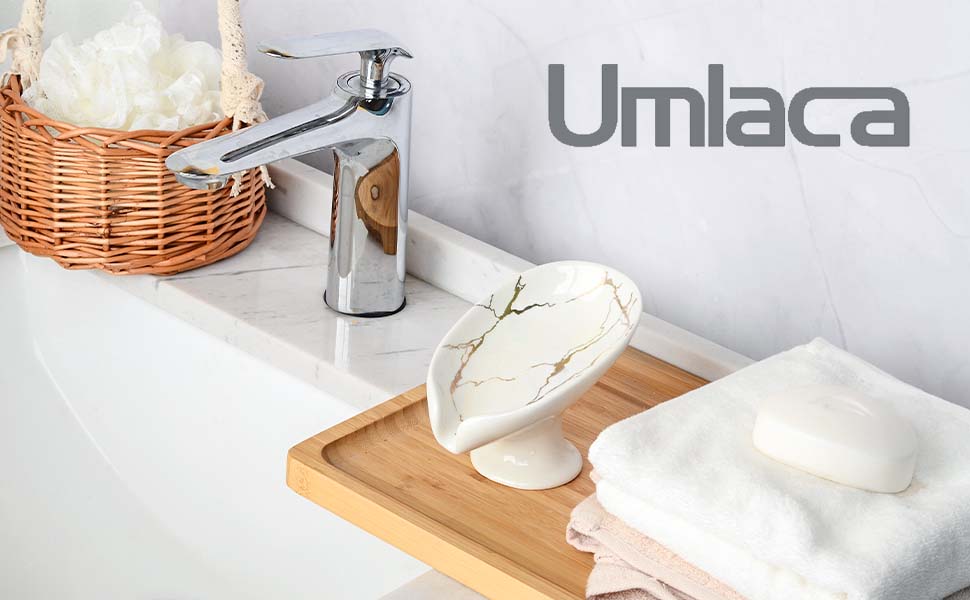 Керамічна мильниця Umlaca, мильниця для душу, підставка для мила, безперебійна мильниця, білий мармур, для кухні, ванної кімнати, душової кабіни