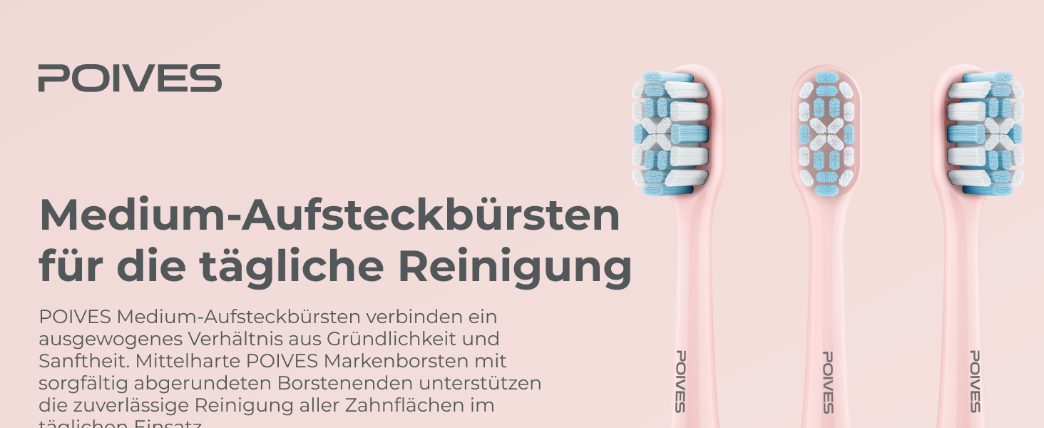 Електрична зубна щітка POIVES P1 Pro з датчиком тиску, 72000 рухів, 4 роки гарантії, 111 днів без ризику, тривалий час роботи акумулятора, колір Midnight Blue (Perlmutt Rosa)
