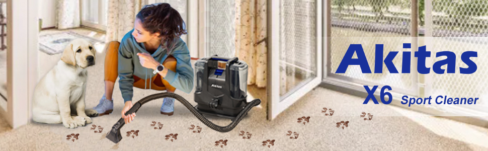 Акіта 600W мийний пилосос для меблів, 2 баки, самоочищення, для видалення плям від тварин, компактний, портативний (X6)