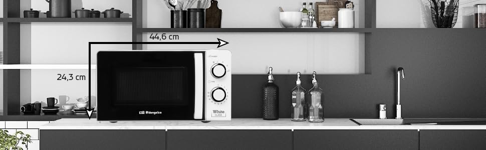 Мікрохвильова піч Orbegozo MI 2115, 21 літр, 700 Вт, біла, без грилю