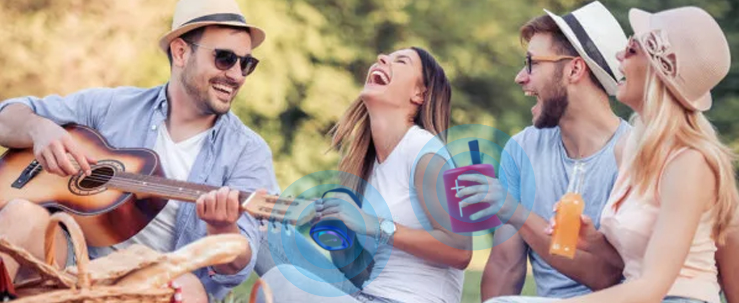 CYBORIS Bluetooth колонка 2-в-1 40W, водонепроникна, з басами, RGB підсвіткою, до 24 год роботи, для дому/вулиці/подорожей