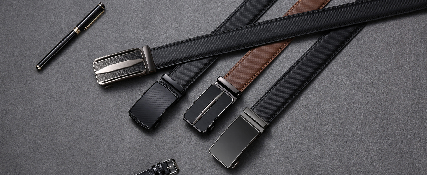 Чоловічий шкіряний ремінь SENDEFN з автоматичною застібкою, ширина 35 мм, регульований розмір, для джинсів та ділового костюма, колір: чорний/золотий, 115 см (32-38 дюймів)