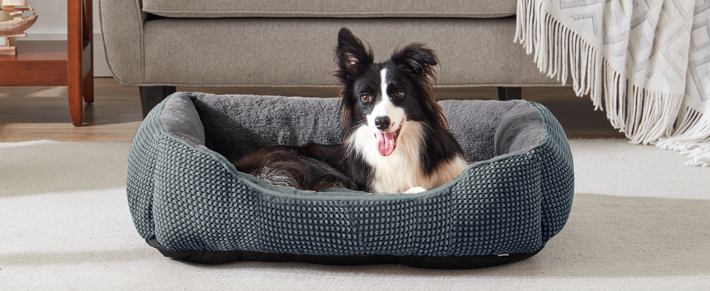 Крісло-лежанка для собак середніх порід FURTIME, м'яке, з антиковзким покриттям, для собак та котів, 76x61x23 см, темно-синій