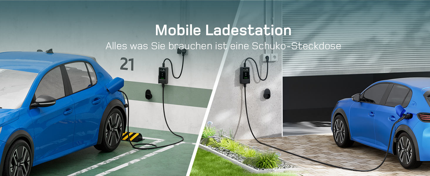 Кабель для зарядки електромобіля Type 2 Schuko 3,7kW (6-16A, 1-фазний) з LCD-дисплеєм, 5,5м, чорний