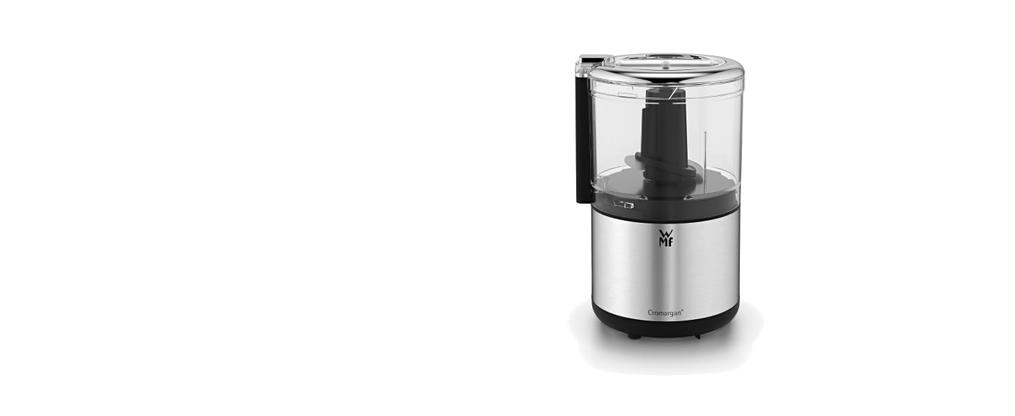 Електричний подрібнювач WMF Kult X – компактний міні-подрібнювач з нержавіючою сталлю, 0,3л, для овочів, трав та горіхів, миється в посудомийній машині