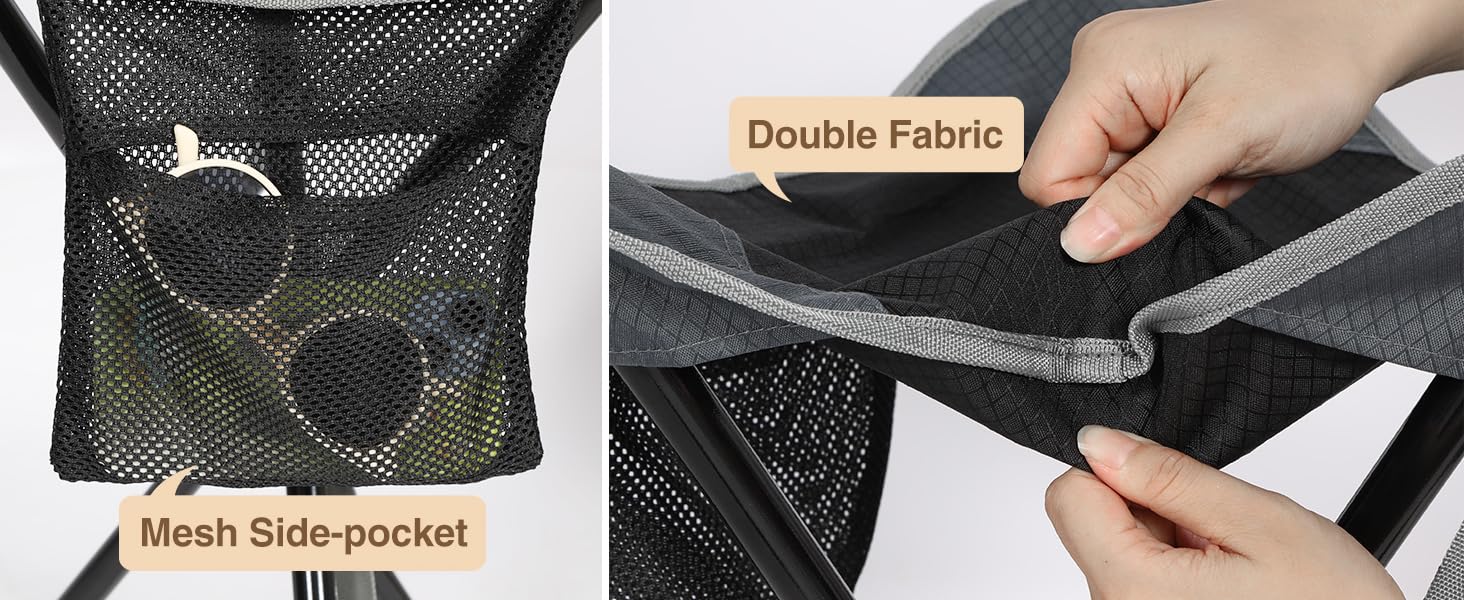 REDCAMP 2 шт. складані туристичні стільці-штатив, 56 см, чорний та сірий