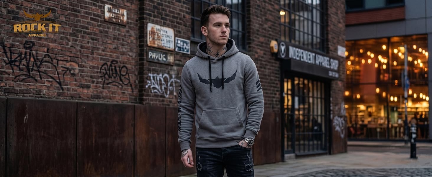 Чоловічий худі ROCK-IT Apparel Urban Streetstyle з начосом, камуфляж Dark Camo, розмір XL, синій