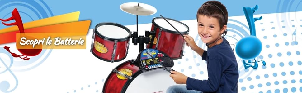 Bontempi BeatFusion Pro: Преміум-набір барабанів з потужним басовим барабаном, коричневий, 700x400x800 мм