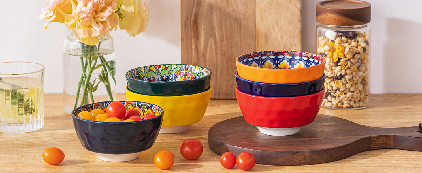 Набір керамічних мисок Vancasso SIMI (6 шт.) - миски для супу, салату, пасти, 360 мл