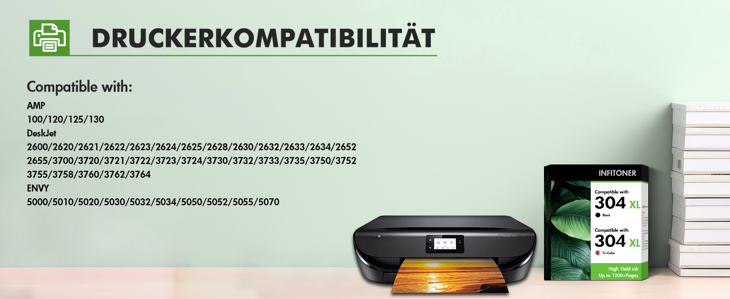 Картриджі для принтера HP 304 XL (чорний та кольоровий) для моделей HP DeskJet 2630, 3750, 5030