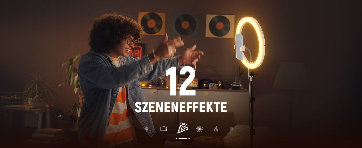 NEEWER Комплект кільцевого світла для фото та відео: 48 см, 52 Вт, регульоване LED кільцеве світло з штативом та Bluetooth для смартфона, YouTube, селфі (RH12B Pro)