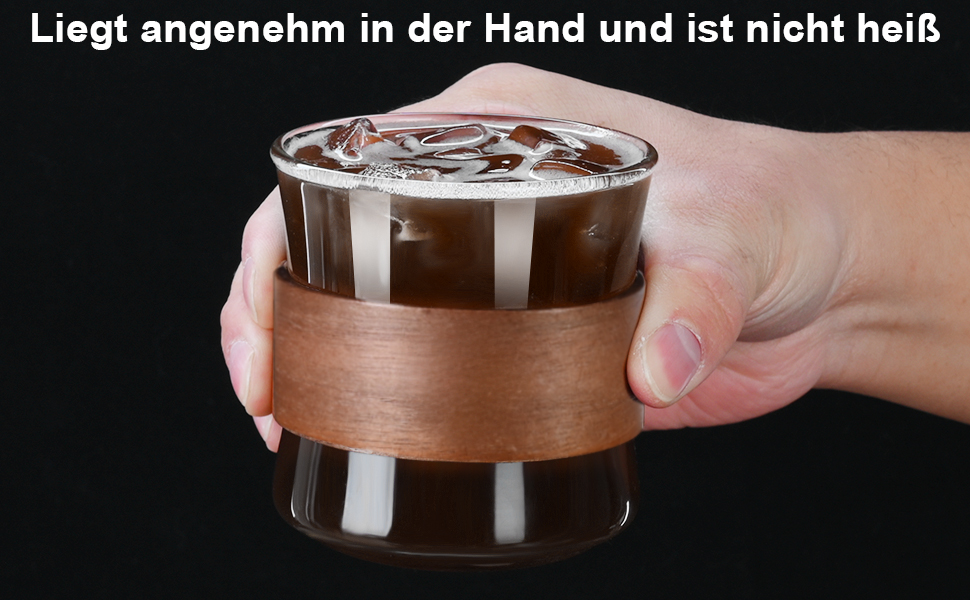 Набір чашок для еспресо ParaCity, 2 шт. з дерев'яним кільцем, склянка для еспресо та шнапсу з боросилікатного скла, прозора маленька чашка для еспресо, аксесуари для еспресо (240 мл)