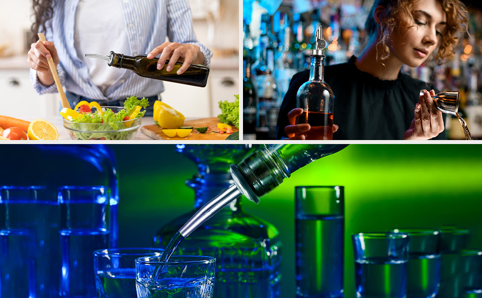 Виливники для пляшок BALTRE (6 шт) з 6 адаптерами: для олії, вина, оцту, сиропу