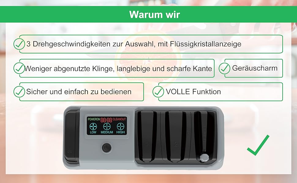 Електричний точило для ножів 5-в-1 з 3 швидкостями, для прямих та зубчастих ножів, та ножиць, сірий